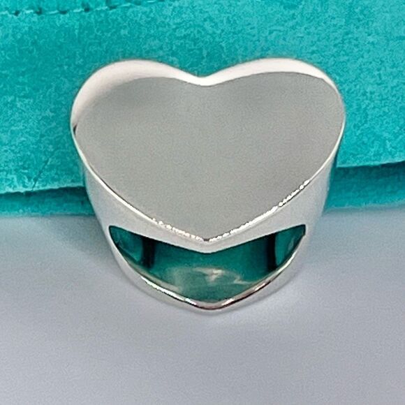 Like New Tiffany & Co Paloma Picasso Double Modern Heart Ring - Silver - sz 7 - Picture 15 of 15